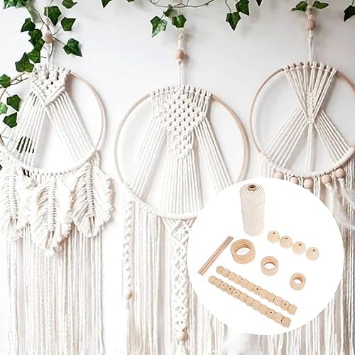 HOMSFOU 1set Macrame Kit Hand Woven Tapestry Decoration for Beginners Complete Crafting Supplies for Wall Hangings Plant Hangers for Creative Projects Relaxation - Image 4