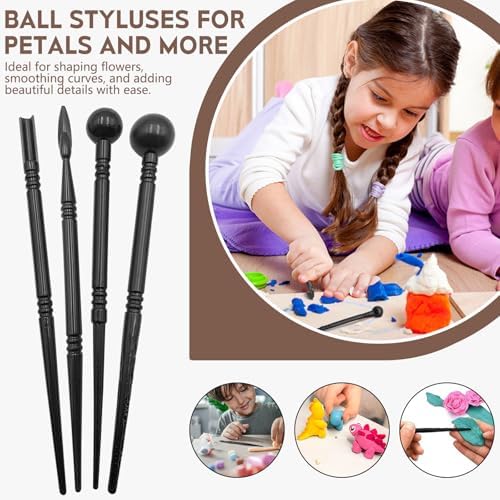 18 Pack Pottery Clay Tool Kit, Sculpting & Dotting Stylus Tools for Craft Modeling - Image 3