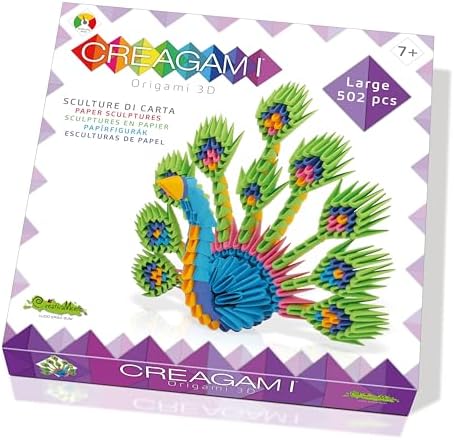 Creagami Peacock Origami Set - Large 3D Modular Paper Art Kit for Creative Exploration, Clear - Image 2