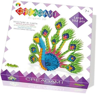 Creagami Peacock Origami Set - Large 3D Modular Paper Art Kit for Creative Exploration, Clear - Image 2