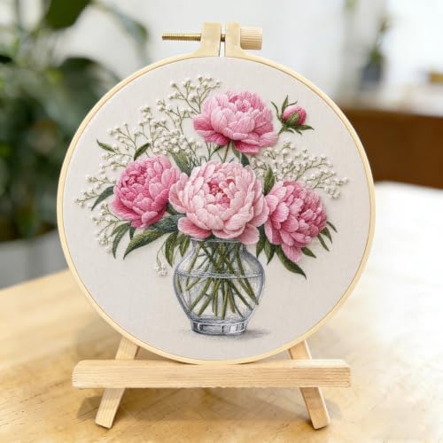 LYMIGER 3 Packs Embroidery Kit for Adults, Embroidery for Beginners (Vase) - Image 3