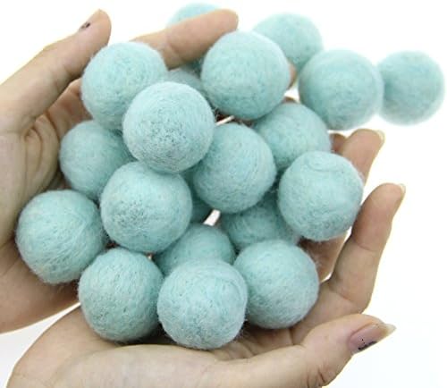 Zasy 30mm Needle Wool Felt Balls Foam Filled Wool Felt Pom Pom Home Decor DIY (Mint) by Zasy