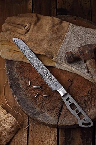 KATSURA Woodworking Project Kit – Bread Knife Blank – 8 Inch – Japanese Premium AUS 10, 67 Layers Damascus Steel - Image 2