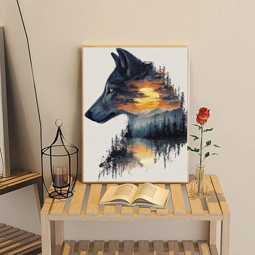 NZNANCHU Paint by Number for Adult,DIY Animal Painting Kits for Adults,Color by Numbers,Wolf Paint by Number Canvas Crafts Watercolor for Beginners Hoom Decor (Wolf) - Image 7
