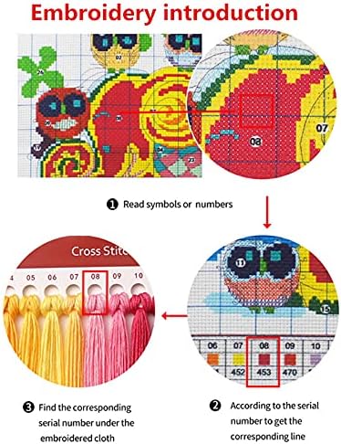 Joyhoor Cross Stitch Kits for Beginners Stamped Cross-Stitch Supplies Needlework preprint Embroidery Kits for Adults DIY Needlepoint Kits Embroidery Patterns 11CT-Ballet Girl 18x18 inchs - Image 5