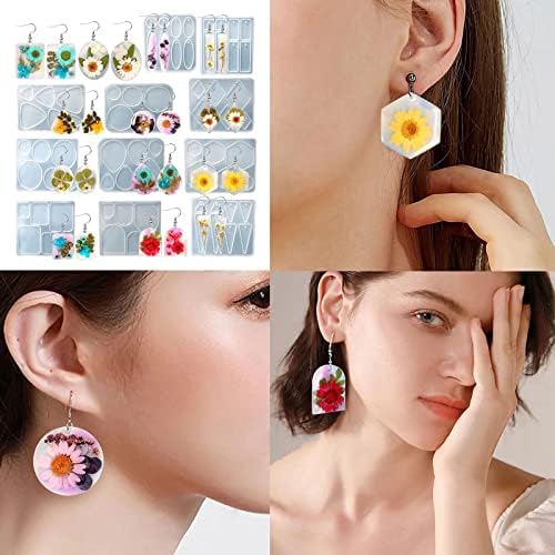Jewelry Resin Casting Mold Fashion Pattern Necklace Pendant Earring Crystal Epoxy Kit Handmade Craft Silicone Necklace Pendant Molds for Resin Casting - Image 2