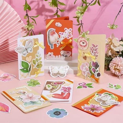 FREEBLOSS 15 Set Autumn Card Making Kit Garden Theme DIY Handmade Greeting Card Kit with Flower Stickers Envelopes Perfect for Creative Gift Cards for Birthday Wedding Congratulation - Image 5