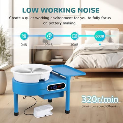 Bonoutil 12" Pottery Wheel Machine with Bat System for Adults Beginners - Image 5