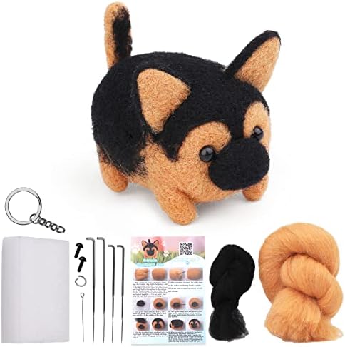 QMNNMA Needle Felting Kit for Beginners, German Shepherd Needle Felting Set by Qmnnma
