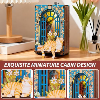 Book Nook Kit DIY Miniature House 3D Wooden Puzzle Bookshelf Decor - Image 7