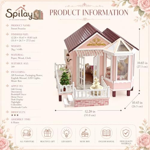 Spilay DIY Miniature House Kit for Adults, Miniature Dollhouse Kit - Image 2