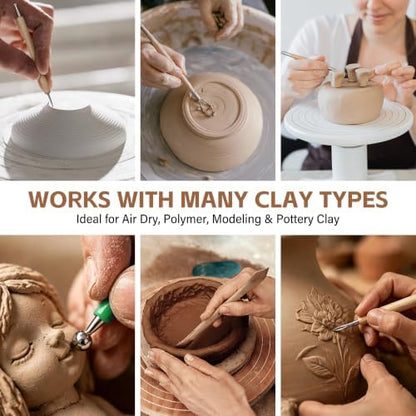 ALLVANA 42-Piece Pottery Tools, Clay Sculpting Tools with Roll-Up Bag - Image 7
