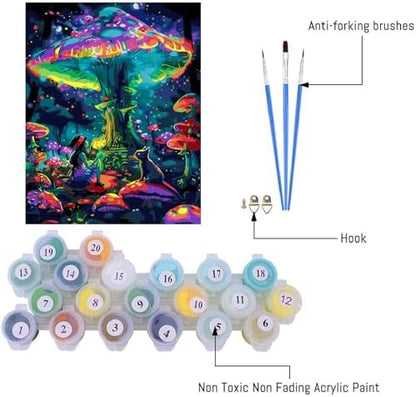 Paint by Numbers Kit for Adults,Magic Mushroom Paint by Number 16x20 In - Image 5