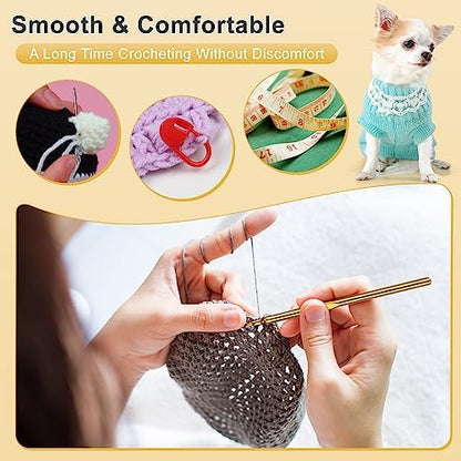 Aeelike Crochet Kit for Beginners Adults, Complete Crochet Set, Black - Image 6