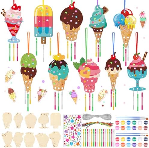 JellyArch Ice Cream 30 Pack DIY Wind Chime Kit Art and Crafts by JellyArch