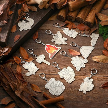 RattanView 24 Pcs Camp Craft Keychains DIY Keychain, 12 Styles - Image 4