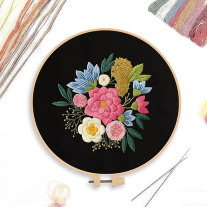 CREAWONDER Canvas Tote Bag Embroidery Kit with Pattern for Beginners, Arts and DIY Embroidery Crafts Kits for Adults, Include Instructions, Embroidery Hoops, Color Threads and Tool - Image 3