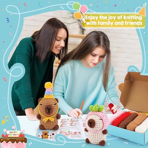 2PCS Capybara Crochet Kit for Beginners Crochet Starter Kit for Adults - Image 6