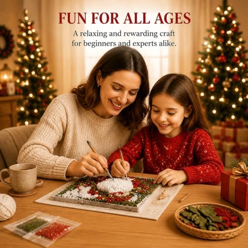 Trmonol Christmas 3D Fabric Poke Art Kit, DIY Christmas Craft Kit, Handmade Fabric Poke Art Kit for Adults and Beginners, Create Cozy Holiday Magic，Peaceful Dove Noel - Image 4