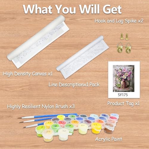 JATOK Paint by Numbers Kit for Adults, Bouquet, 16 x 20 in / 40 x 50 cm - Image 6