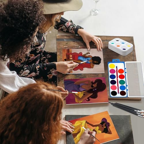 Ctosree 12 Sets Pre Drawn Canvas Kit for Painting,Gorgeous Lady,8 x 10 in - Image 6