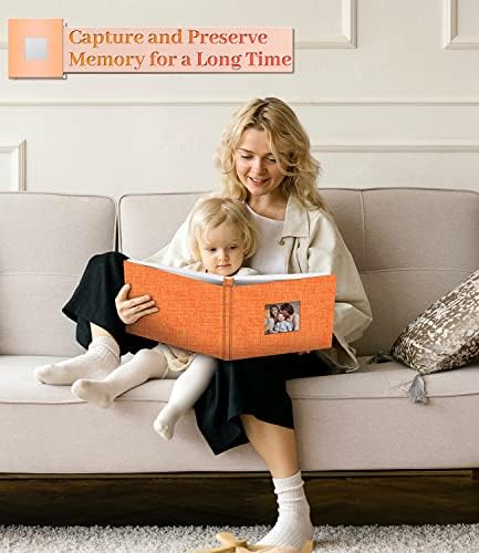 Artfeel Photo Album Self Adhesive Scrapbook Album for 3x5 4x6 5x7 8x10 Pictures,60 Pages Linen Cover with Display Window DIY Photo Book,Ideal Gifts for Family Travel Wedding Baby - Image 6
