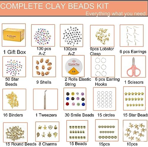 XJRLUK Clay Beads Bracelet Making Kit, 6 Boxes 20000+ PCS 144 Colors Polymer Flat HEISHI Beads Kit for Jewelry Making, Crafts Gift for Christmas Party Gift Craft kit - Image 2