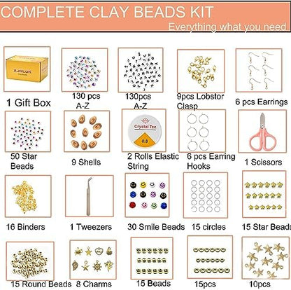 XJRLUK Clay Beads Bracelet Making Kit, 6 Boxes 20000+ PCS 144 Colors Polymer Flat HEISHI Beads Kit for Jewelry Making, Crafts Gift for Christmas Party Gift Craft kit - Image 2