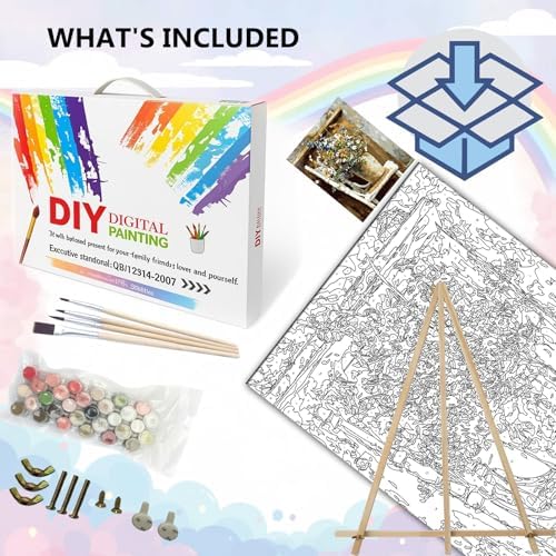 BAISITE Paint by Numbers Kit for Adults Beginners,20" Lx16 W Canvas for Painting Kits for Adults in Colorful Box Daisy Vase-BSC003-Already Stretched on a Wooden Frame - Image 3