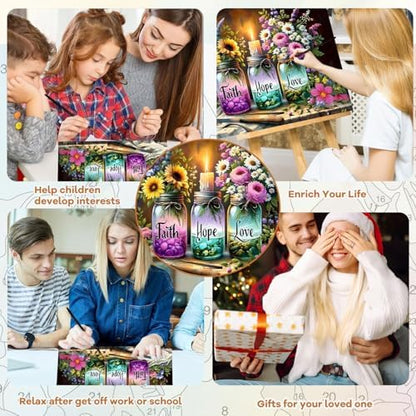 Pxzcrypha Faith Hope Love Paint by Number Kits for Adult Beginner 16X20inch - Image 6