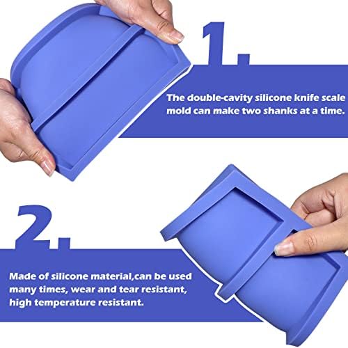 Kamehame Silicone Knife Scale Mold, Casting Resin Knife Handle Scales Mold, DIY Craft Making Supplies, Double Cavity - Image 3