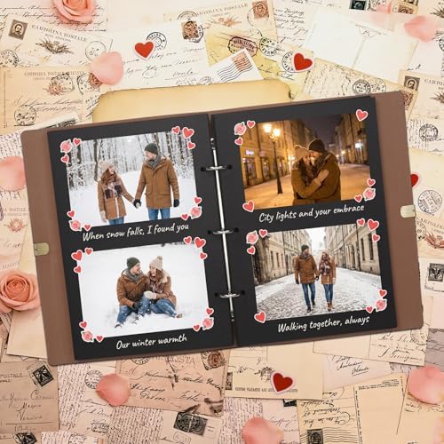 Vienrose Photo Album Scrapbook Kit, 9x6.5 Inch, 100 Pages, Black - Image 2