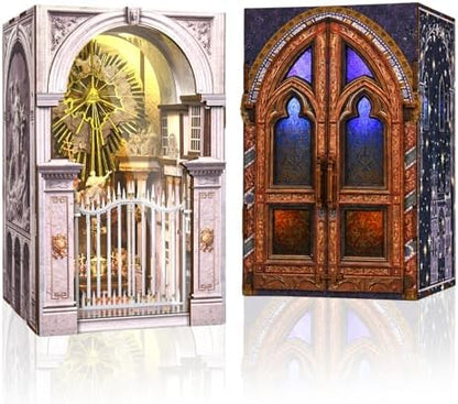 MiniCity 2-Pack DIY Book Nook Kits, Notre-Dame and Baroque Church with LED by MiniCity