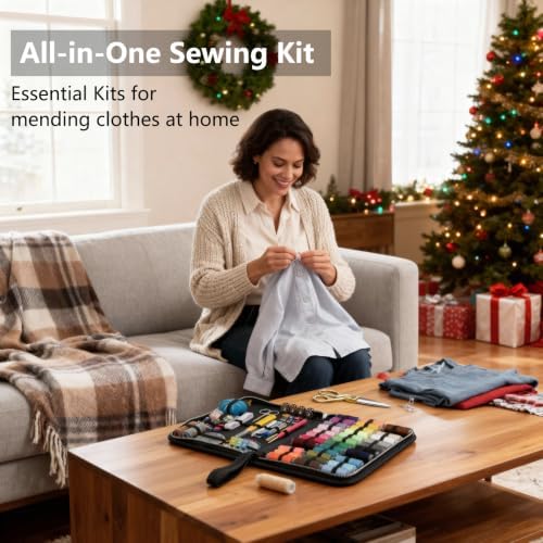 Cebelo Large Sewing Kit for Adults: 2-Year Supply for Home Mending (Black) - Image 2