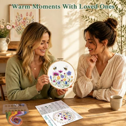 Louise Maelys Embroidery Kit for Beginners, Wildflower Bee Embroidery Kit - Image 6
