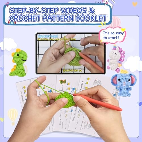 Wunila Crochet Kit for Beginners Adults, 6pcs Animal Crochet Starter Kit - Image 4