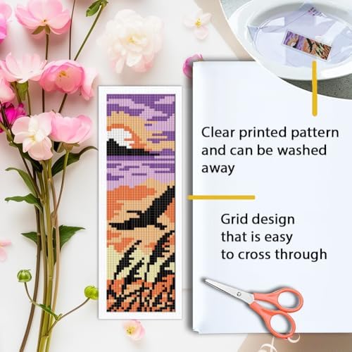 ORIGACH 6 Set Sunset Mountain Silhouette Cross Stitch Bookmark Kit - Image 3