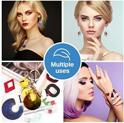 Patelai 4 Pcs Resin Earring Molds for Jewelry Making Kit, Geometric - Image 4
