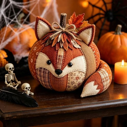 2PCS DIY Animal Pumpkin Sewing Kit - Autumn Fabric Animal Pumpkin Craft Set for Adults Beginners - Thanksgiving Handmade Fall Patchwork Craft Kit for Holiday Decor - Image 3