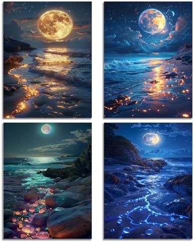DOTSOPS 4 Pcs Moon Lake Diamond Painting Kits for Adults Art Painting Kits by DOTSOPS