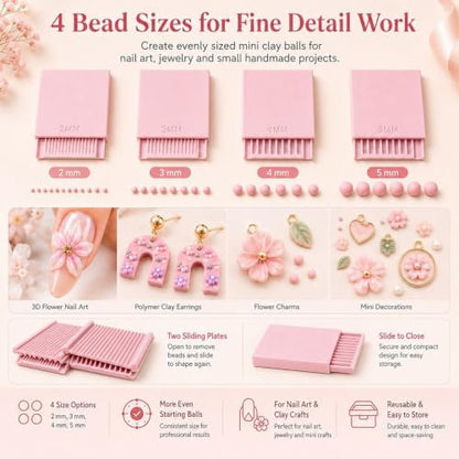 3D Printed Mini Clay Ball Maker Set 2/3/4/5mm Gel Bead Roller Nail Art Tool - Image 2