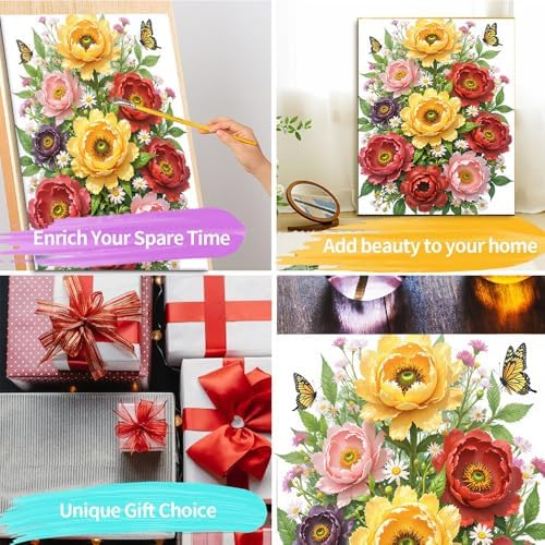 URGDKW Paint by Numbers kit for Adults Botanical Art Style with Vibrant - Image 5