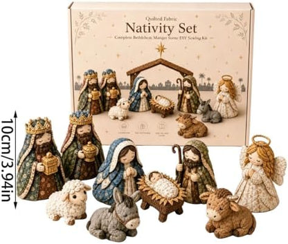 DIY Quilted Fabric Nativity Set Sewing Kit, Detailed Hand-Stitch Holy Family Manger Craft Set, Nativity Ornament Making Project for Home Display & Faith-Based Decor Creation for Adults，Type C - Image 6