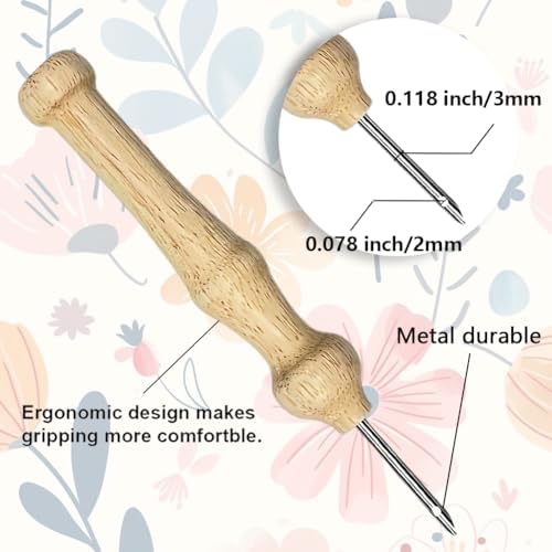BEUNITONE 2PCS Bohemian Flower Punch Needle Kit for Adults Beginners, Complete Craft Kit Needlepoint Kits for Adults with Hoop, Punch Needle Starter Craft Set for Cloth Festival Gift and Home Decor - Image 3