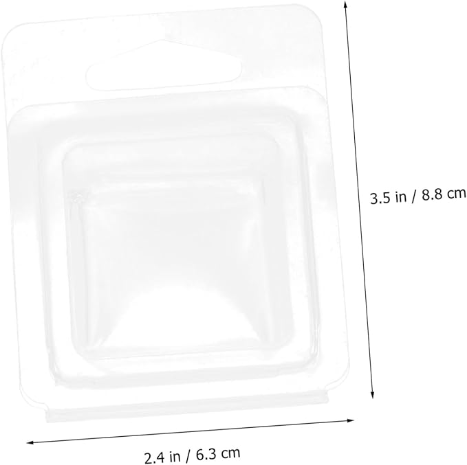 100Pcs Transparent Small Wax Melt Molds for Candle Making DIY Soap Chocolate Cubes Clear Plastic Containers Wax Molds for Crafting