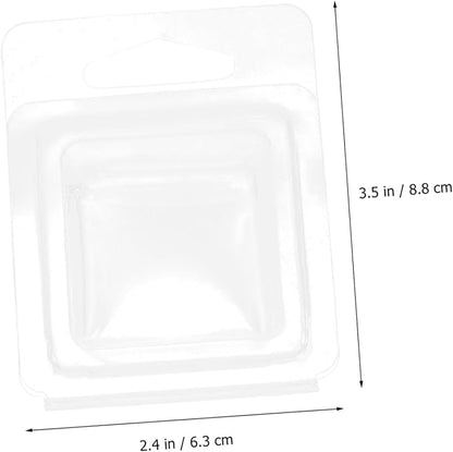 100Pcs Transparent Small Wax Melt Molds for Candle Making DIY Soap Chocolate Cubes Clear Plastic Containers Wax Molds for Crafting