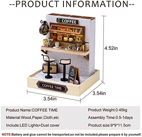 CUTEROOM DIY Doll Room Miniature Furniture Wooden House Kit-Coffee Shop - Image 5