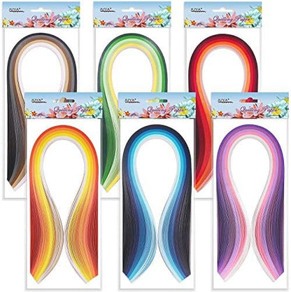 JUYA Paper Quilling Kit 30 Colors 600 Strips 8 Tools, Blue Set, 3mm - Image 2