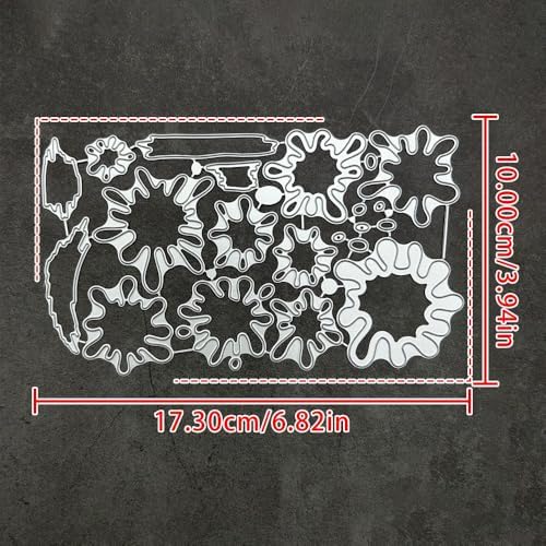 Lapoo Tool Metal Cutting Die for Scrapbooking - Durable, Cut Stencils for DIY Scrapbook Photo Album Decorative Paper Card, Card Making Supplies, Embossing (Colorful Splatter Painting 6.8 x 3.9 in) - Image 2