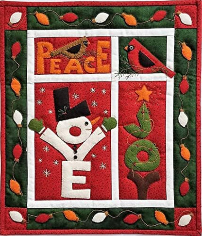 Wall Quilt Kit by Rachel's of Greenfield, Love, Joy, Peace Wall Quilt Kit 13"x15", Wall Hanging Quilt, Precut Quilt Kits, Wall Quilt Kits for Beginners by RachelsofGreenfield